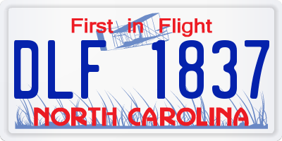 NC license plate DLF1837