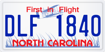 NC license plate DLF1840