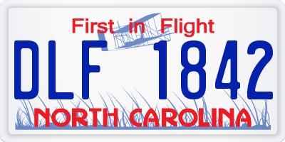 NC license plate DLF1842