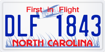 NC license plate DLF1843