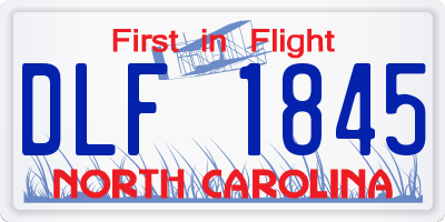 NC license plate DLF1845