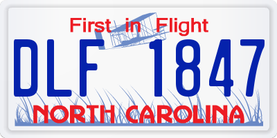 NC license plate DLF1847