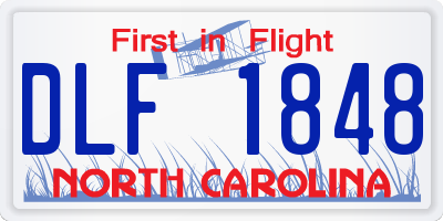 NC license plate DLF1848