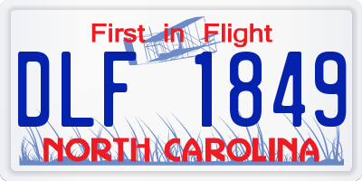 NC license plate DLF1849