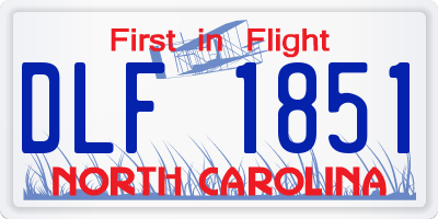 NC license plate DLF1851