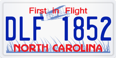 NC license plate DLF1852
