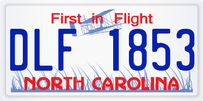 NC license plate DLF1853