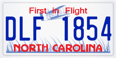 NC license plate DLF1854