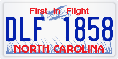 NC license plate DLF1858