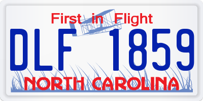 NC license plate DLF1859