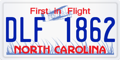 NC license plate DLF1862