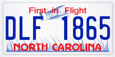 NC license plate DLF1865