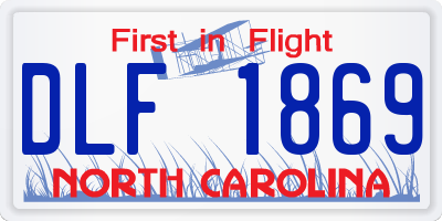 NC license plate DLF1869