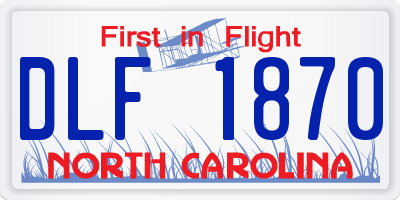 NC license plate DLF1870