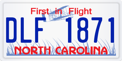 NC license plate DLF1871
