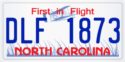NC license plate DLF1873