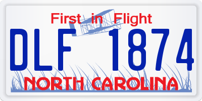 NC license plate DLF1874