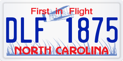 NC license plate DLF1875