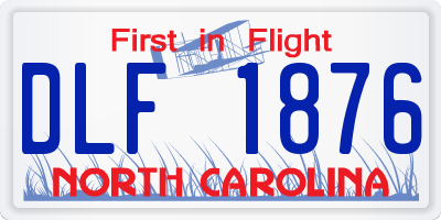 NC license plate DLF1876