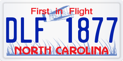 NC license plate DLF1877
