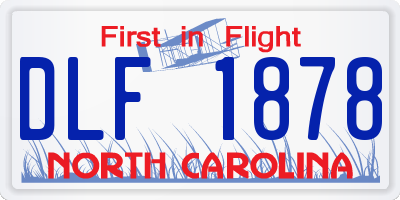 NC license plate DLF1878