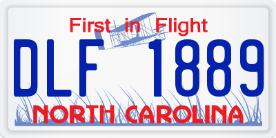 NC license plate DLF1889