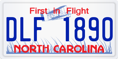 NC license plate DLF1890