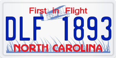 NC license plate DLF1893