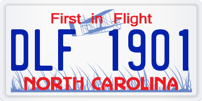 NC license plate DLF1901