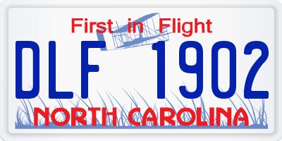 NC license plate DLF1902