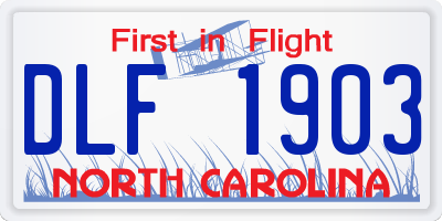 NC license plate DLF1903