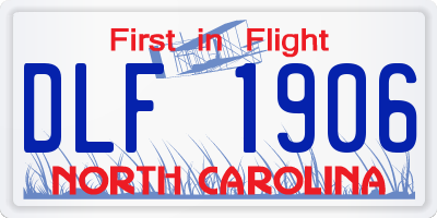 NC license plate DLF1906