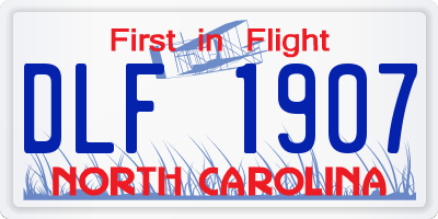 NC license plate DLF1907