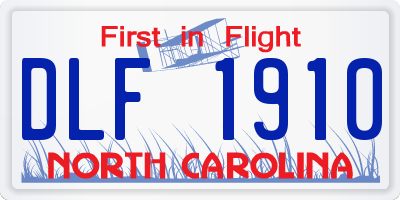 NC license plate DLF1910
