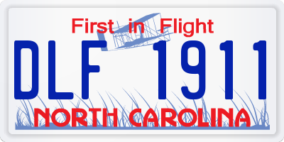 NC license plate DLF1911