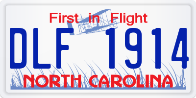 NC license plate DLF1914