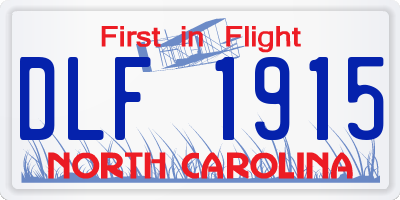 NC license plate DLF1915