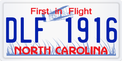 NC license plate DLF1916