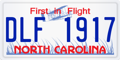 NC license plate DLF1917