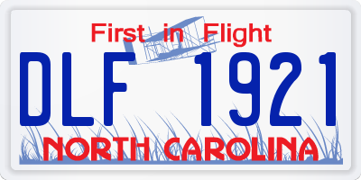 NC license plate DLF1921