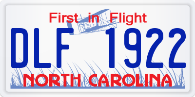 NC license plate DLF1922