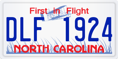 NC license plate DLF1924