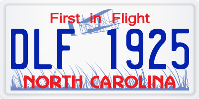NC license plate DLF1925