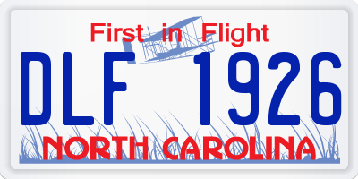NC license plate DLF1926