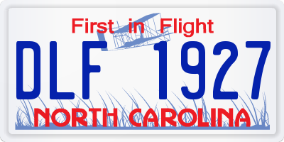 NC license plate DLF1927