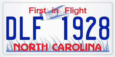 NC license plate DLF1928