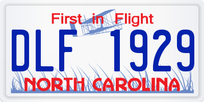 NC license plate DLF1929