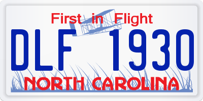 NC license plate DLF1930