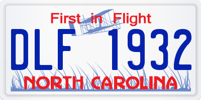 NC license plate DLF1932
