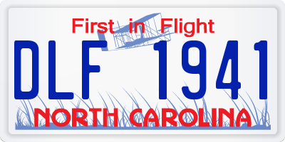 NC license plate DLF1941